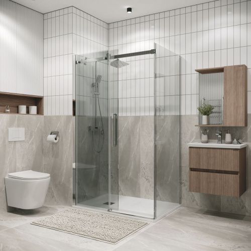 Душевой уголок Grossman Classic 120.K33.04.1390.10.00 130х90 стекло прозрачное профиль хром без поддона - фото 5