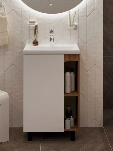 Тумба с раковиной 1MarKa Orlan Ц0000025882 50х40 напольная цвет белый - фото 4