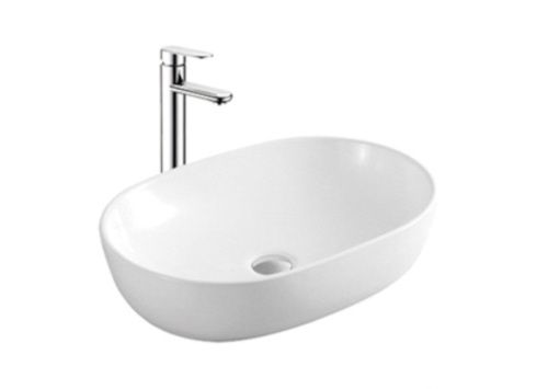 Раковина из сантехнического фарфора Sintesi SIN-LVB-APP-404 50х30 накладная цвет белый без отверстий под смеситель - фото 4