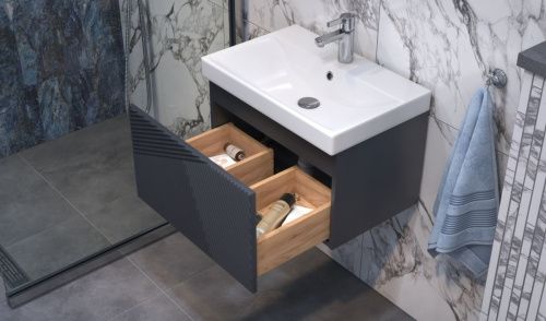 Тумба под раковину Velvex EDGE tp.EDG.9696.60.1Y графит 60х40 подвесная цвет серый - фото 4