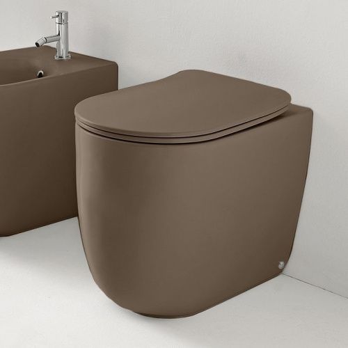 Чаша унитаза приставная Kerasan Nolita 531888 цвет коричневый без сиденья безободковая каскадный смыв