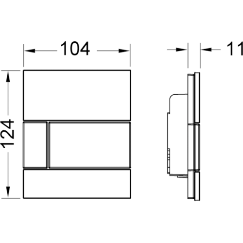 Клавиша смыва механическая Tece TECEsquare 9242807 цвет черный/хром - фото 2