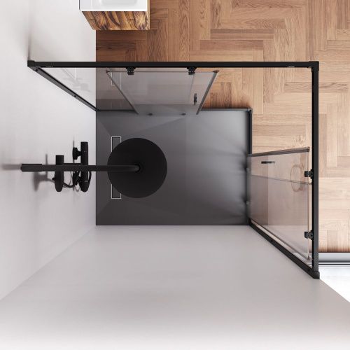 Душевой уголок Am.Pm Gem W90G-403-120290-BT 120х90 стекло прозрачное профиль черный без поддона - фото 4