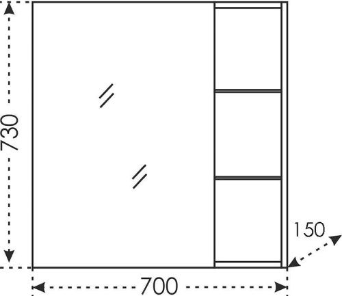 Зеркало-шкаф СанТа Дублин 123005 70х70 подвесной цвет белый - фото 4