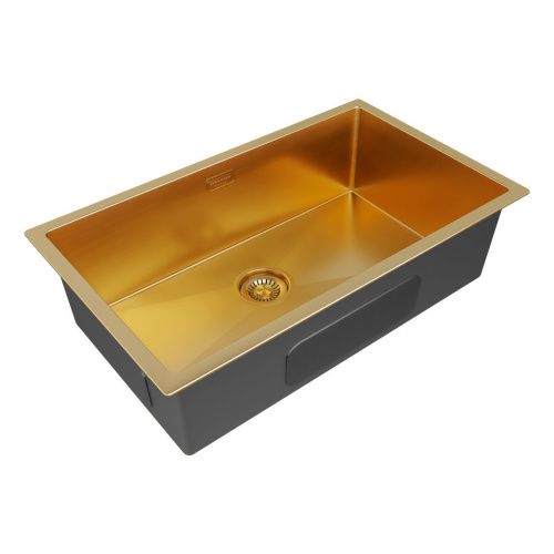 Кухонная мойка Paulmark ALLER 74 UNI PM807444-BG 70х40 цвет золото поверхность брашированная - фото 2