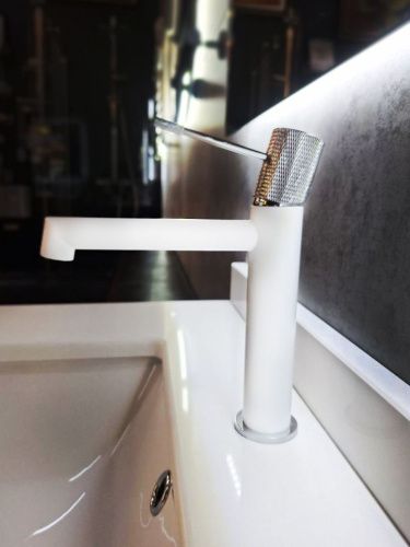 Смеситель AltroBagno Intento AltroBagnoIntento0132MW на раковину белый - фото 3