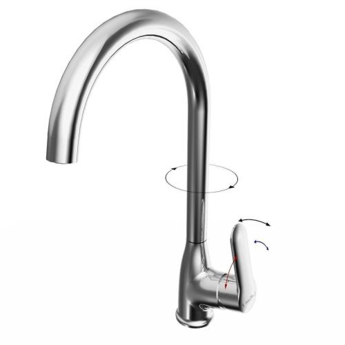 Смеситель для кухни Tokito KANDA TOK-KAN-1013 на мойку хром - фото 4