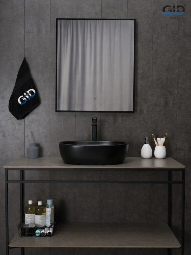 Раковина керамическая Gid Lago 53370 50х40 накладная цвет черный без отверстий под смеситель - фото 4