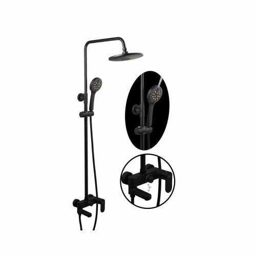 Душевая стойка Fashun A2482-7 настенная цвет черный - фото 2