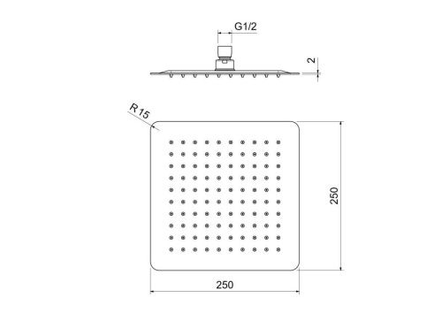 Верхний душ Aquatek AQ2072MB 25х25 черный - фото 4