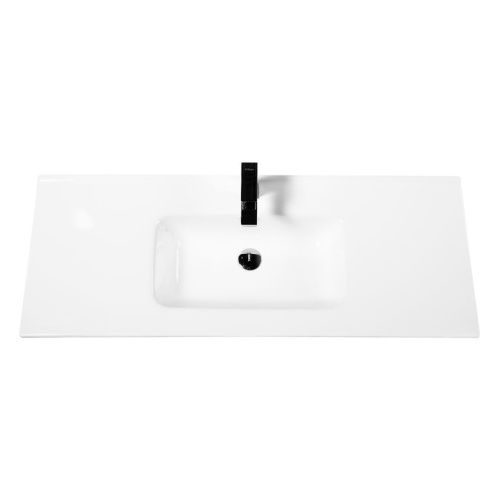 Раковина керамическая BelBagno BB1200ETL 120х50 накладная цвет белый 1 отверстие под смеситель - фото 3