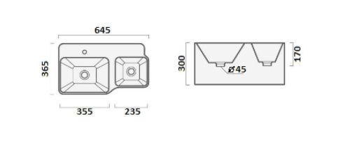 Раковина из сантехнического фарфора Cerutti SPA СТ9703 60х40 подвесная цвет белый 1 отверстие под смеситель - фото 3