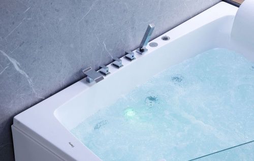 Ванна акриловая гидромассажная Gemy G9056 B R 170х130 пристенная асимметричная с каркасом - фото 5