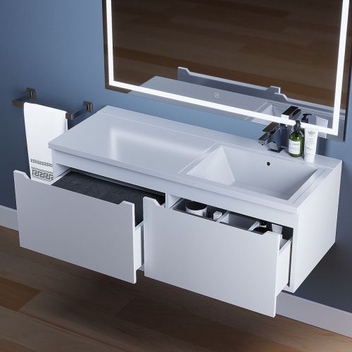 Тумба под раковину Uperwood Tanos 291020262 120х50 подвесная цвет белый - фото 5