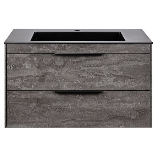 Тумба под раковину Vincea Chiara 2D VMC-2C2800GS 80х50 подвесная цвет серый - фото 5