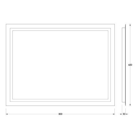 Зеркало с подсветкой Evoform Ledline BY 2135 80х60 подвесное