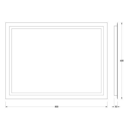Зеркало с подсветкой Evoform Ledline BY 2135 80х60 подвесное - фото 2