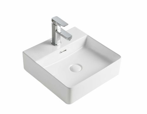 Раковина из сантехнического фарфора Orange B04-405w 40х40 накладная цвет белый - фото 3