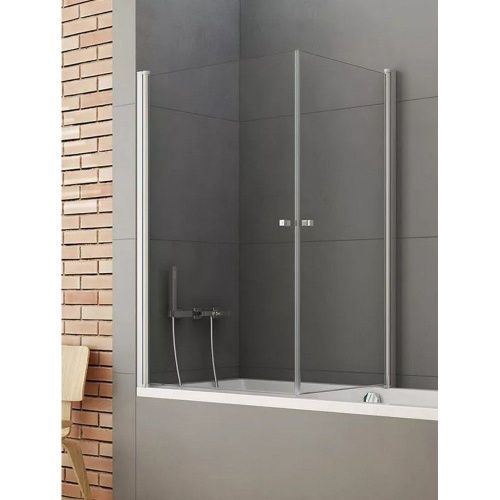 Душевая шторка на ванну New Trendy NEW SOLEO Chrome P-0025/P-0024 90х140 стекло прозрачное профиль хром ориентация универсальная - фото 2