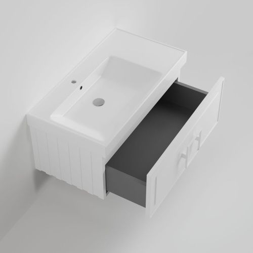 Тумба с раковиной La Fenice CUBO NFNC-01-CUB-B-90-2-90L 90х50 подвесная цвет белый - фото 2