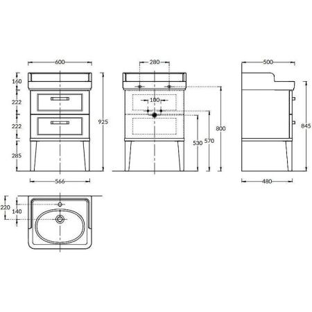 Тумба под раковину Kerama Marazzi POMPEI PO.N.60.2\BLK 60х50 напольная цвет черный