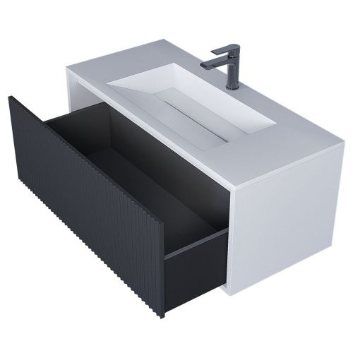 Тумба под раковину Uperwood Next Premium 3930205158 90х50 подвесная цвет серый/белый - фото 5