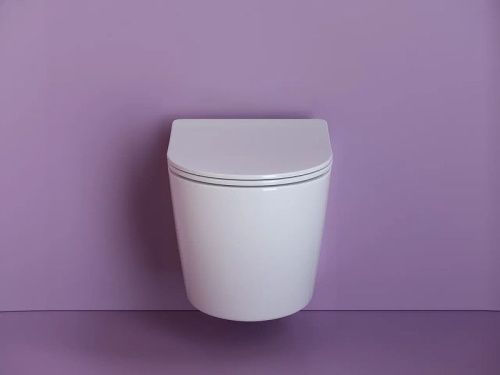 Унитаз подвесной Ceramica Nova UNO CN11001 белый с сиденьем микролифт безободковый душевой смыв - фото 3