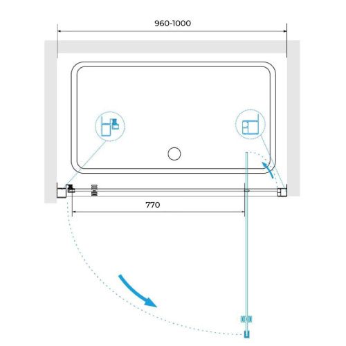 Душевая дверь RGW Passage 410810510-11 100х185 стекло прозрачное профиль хром - фото 2