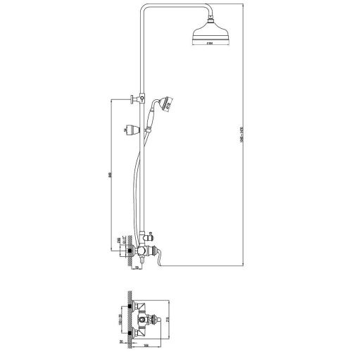 Душевая стойка LeMark Brava LM4760G настенная цвет золото - фото 2