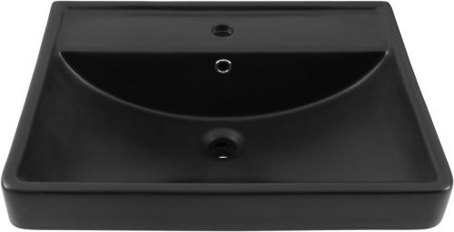 Раковина керамическая Aquanet Ирис 00329247 60х47 полувстраиваемая цвет черный 1 отверстие под смеситель - фото 5
