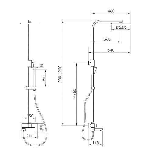 Душевая стойка Abber AF8216G настенная цвет золото - фото 3
