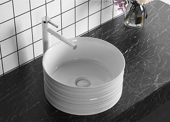 Раковина из сантехнического фарфора Cerutti SPA CR0051A 40х40 накладная цвет белый без отверстий под смеситель