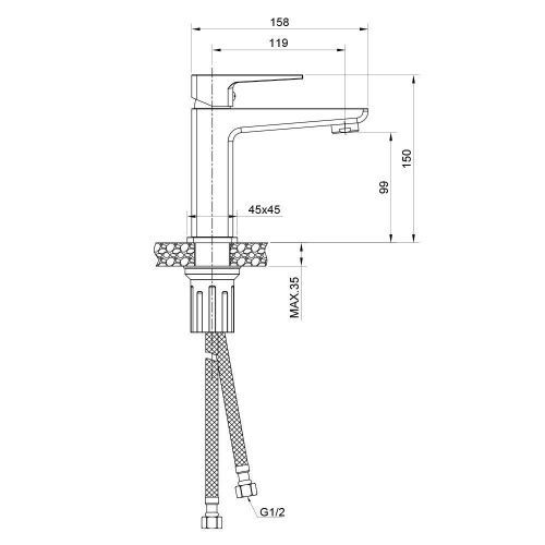 Смеситель WesnaArt Narcis NAR06-210BL-25100 на раковину черный - фото 2