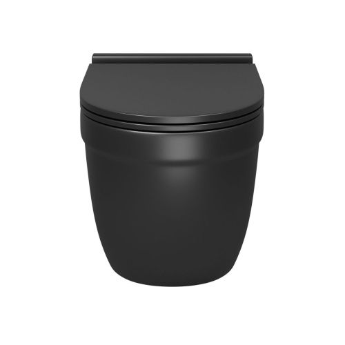 Унитаз подвесной Grossman Торнадо GR-4483BMSQ черный с сиденьем микролифт безободковый смыв торнадо - фото 2