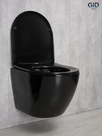 Унитаз подвесной Gid Convexo 62204Y черный с сиденьем микролифт безободковый смыв торнадо