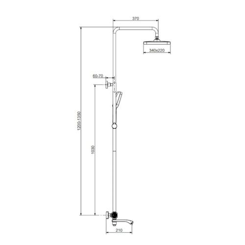 Душевая стойка Raglo R01 R01.26.09 настенная цвет серый с термостатом - фото 2