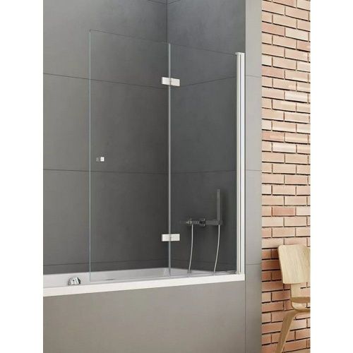 Душевая шторка на ванну New Trendy NEW SOLEO Chrome P-0083 110х140 стекло прозрачное профиль хром ориентация правая - фото 2