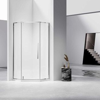 Душевой уголок Vincea Slim-N VSP-4SN100CL 100х100 стекло прозрачное профиль хром без поддона