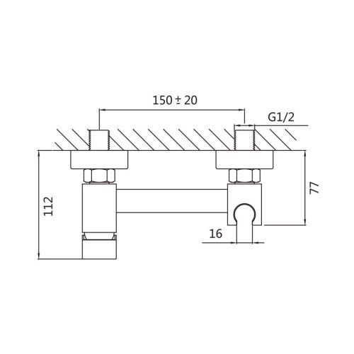 Гигиенический душ со смесителем Raffine F237T оружейная сталь - фото 3