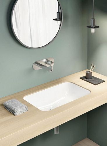 Раковина из сантехнического фаянса GSI Pura 724711_УЦ/3 50х40 встраиваемая цвет белый - фото 3