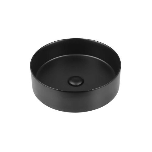 Раковина из сантехнического фарфора Vincea VBS-316MB 40х40 накладная цвет черный без отверстий под смеситель