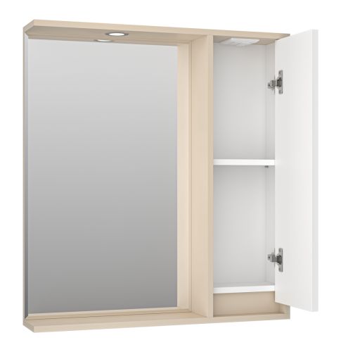 Зеркало-шкаф Brevita Balaton BAL-04075-03-01П 70х80 подвесной цвет белый/бежевый - фото 4