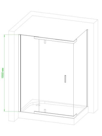 Душевой уголок Royal Bath HPVD RB1130HPVD-T-BL 130х100 стекло прозрачное профиль черный без поддона