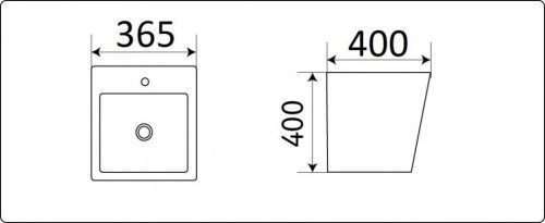 Раковина из сантехнического фаянса CeramaLux 500V 40х40 подвесная цвет белый 1 отверстие под смеситель - фото 2