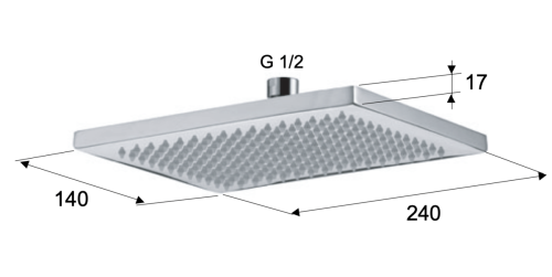 Верхний душ Remer 359WX 15х25 хром - фото 2