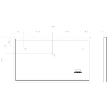Зеркало с подсветкой Vigo Geometry Media Voice 52 120х70