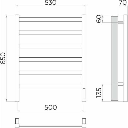 Полотенцесушитель электрический Terminus 4670078544520 55х65 хром - фото 3