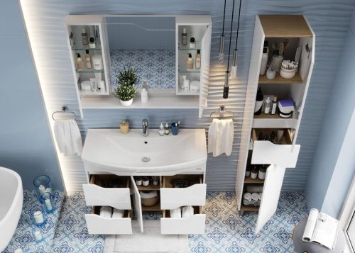 Зеркало-шкаф Onika Веронэлла 210506 100х70 подвесной цвет белый - фото 5