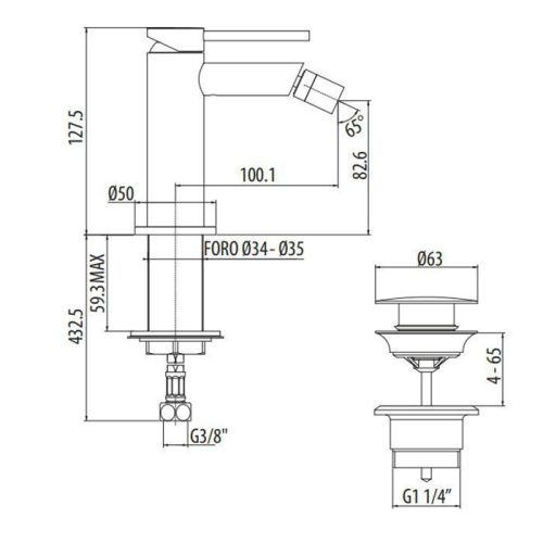 Смеситель Gattoni CIRCLE ONE 9050/90C0 на биде хром - фото 2