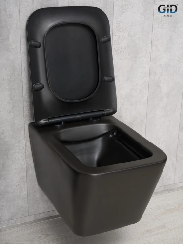 Унитаз подвесной Gid Cuadrado 62225Y черный с сиденьем микролифт безободковый - фото 3